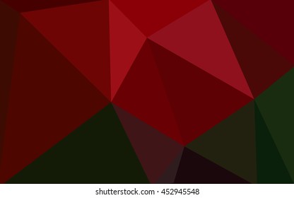 Multicolor dark red, green polygonal illustration, which consist of triangles. Geometric background in Origami style with gradient. Triangular design for your business.
