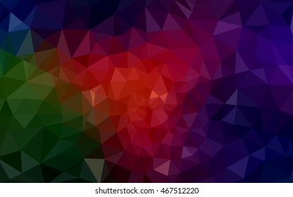 Multicolor dark red, green polygonal illustration, which consist of triangles. Geometric background in Origami style with gradient. Triangular design for your business.