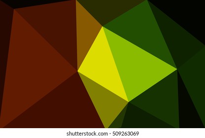 Multicolor dark red, green polygonal illustration, which consist of triangles. Geometric background in Origami style with gradient. Triangular design for your business.