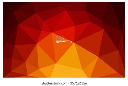 Multicolor dark red, yellow, orange geometric rumpled triangular low poly origami style gradient illustration graphic background. Vector polygonal design for your business.