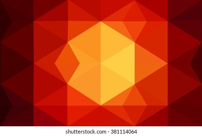 Multicolor dark red, yellow, orange polygonal illustration, which consist of triangles. Geometric background in Origami style with gradient. Triangular design for your business.