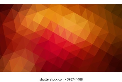 Multicolor dark red, yellow, orange polygonal illustration, which consist of triangles. Geometric background in Origami style with gradient. Triangular design for your business.