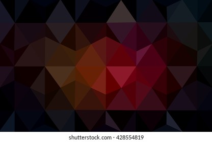 Multicolor dark red, yellow, orange polygonal illustration, which consist of triangles. Geometric background in Origami style with gradient. Triangular design for your business.