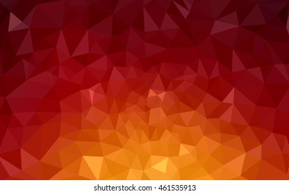 Multicolor dark red, yellow, orange polygonal illustration, which consist of triangles. Geometric background in Origami style with gradient. Triangular design for your business.