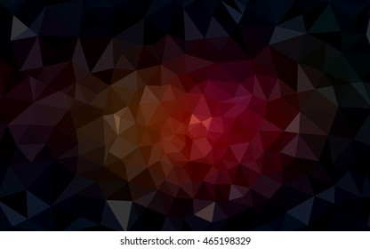 Multicolor dark red, yellow, orange polygonal illustration, which consist of triangles. Geometric background in Origami style with gradient. Triangular design for your business.