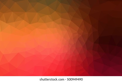 Multicolor dark red, yellow, orange polygonal illustration, which consist of triangles. Geometric background in Origami style with gradient. Triangular design for your business.
