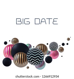 multicolor, decorative balls on white background vector illustration