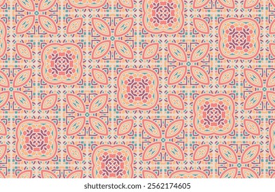 Multicolor decorative floral design pattern