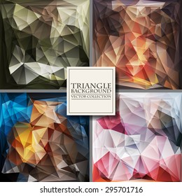 Multicolor Design Templates Set. Geometric Triangular Abstract Modern Vector Background. 