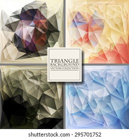 Multicolor Design Templates Set. Geometric Triangular Abstract Modern Vector Background. 