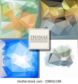 Multicolor Design Templates Set. Geometric Triangular Abstract Modern Vector Background. 