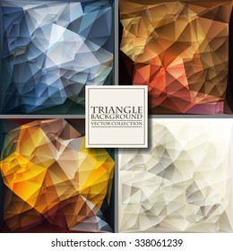 Multicolor Design Templates Set. Geometric Triangular Abstract Modern Vector Background. 
