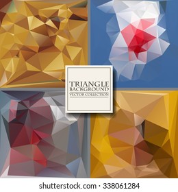 Multicolor Design Templates Set. Geometric Triangular Abstract Modern Vector Background. 
