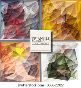 Multicolor Design Templates Set. Geometric Triangular Abstract Modern Vector Background. 
