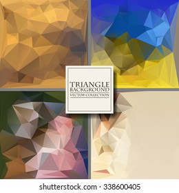 Multicolor Design Templates Set. Geometric Triangular Abstract Modern Vector Background. 