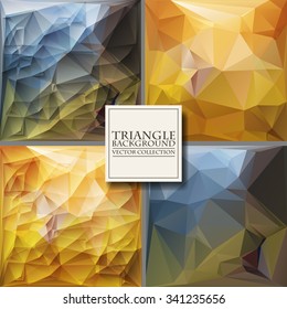 Multicolor Design Templates Set. Geometric Triangular Abstract Modern Vector Background. 