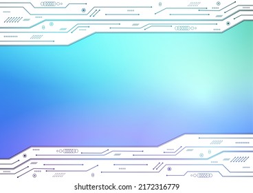 Multicolor Digital Circuit Frame Futuristic Technology Abstract Background, Electricity, Cyberspace, Cyberpunk, Computer, Innovation and Creativity Concept
