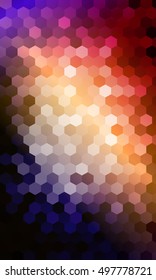 multicolor disco background. hexagon pattern. vector illustration