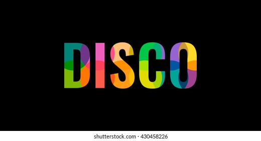  Multicolor DISCO. Lettering. 
