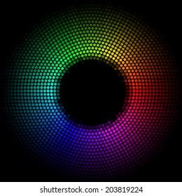 Multicolor dots digital in the form circle