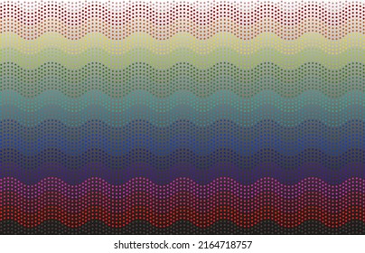 Multicolor dotted background. Rainbow wave curved line style. Pattern for ads, web page, wallpaper, poster, banner. 