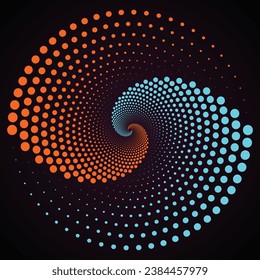 Multicolor dotted spiral vortex circle vector Mandala illustration