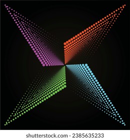 Vector de estrella de vórtice de espiral multicolor