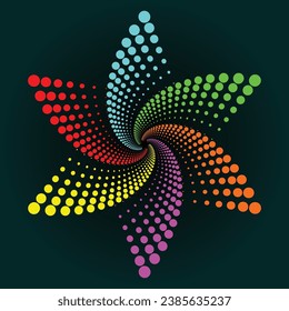 Vector de estrella de vórtice de espiral multicolor