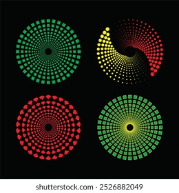 Vetor de estrela de vórtice espiral pontilhada multicolorido Projeto Mandala