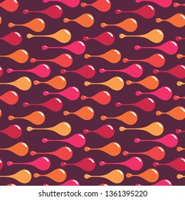 Multicolor drops on dark heat background. Bright abstract vector seamless pattern for textile, prints, wallpaper etc. Available in EPS format.