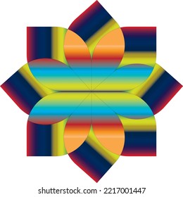 MultiColor dual Flower Logo in Vector