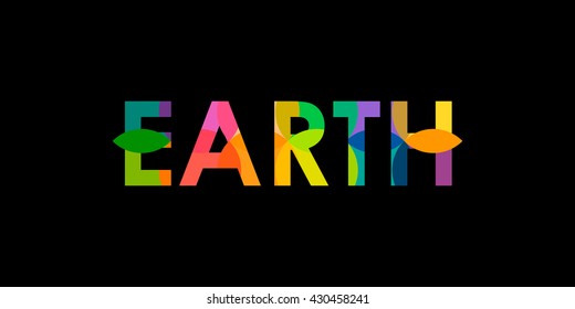 Multicolor Earth Lettering Stock Vector (Royalty Free) 430458241 ...