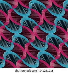 Multicolor Moiré Effect Textured Seigaiha Pattern