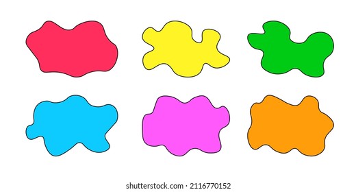 Multicolor elements blots shapes illustration vector set