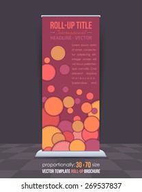 Multicolor Ellipse Elements Business Roll-Up Banner Design, Advertising Vector Template 