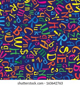multicolor english alphabet seamless pattern