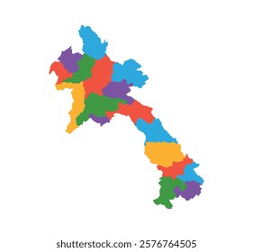 Multicolor Estonia map political regions simple flat vector