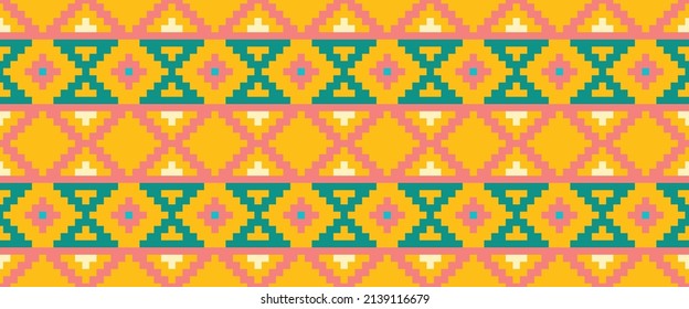 Mehrfarbiges Ethnische Stammvektor nahtloses Muster. Azteken, mexikanischer Hintergrund. Design für Tapete, Kleidung, Umhüllung, Stoff.