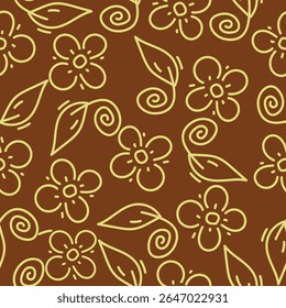 multicolor exotic hand drawn floral seamless pattern