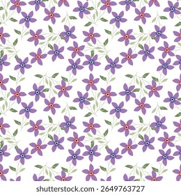 multicolor exotic hand drawn floral seamless pattern