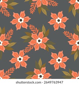 multicolor exotic hand drawn floral seamless pattern