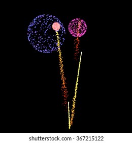 Multicolor Festive Firework Salute Burst 