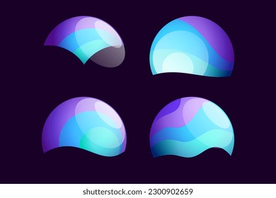 Multicolor fintech logo. Abstract sphere icon. Gradients inside circle. Vector colorful lilac emblem. Perfect for your blockchain app, vibrant branding, banking identity, e-commerce business.