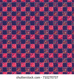 Multicolor Flecked Check Textured Pattern