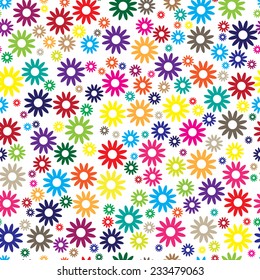 Multicolor floral background. Flowers seamless pattern.