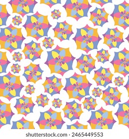 Multicolor floral design pattern at Hexagon shapes. 