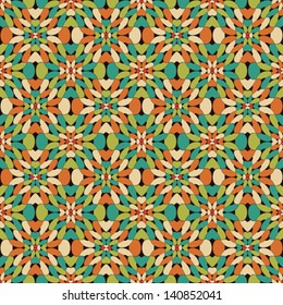 Multicolor Floral Kaleidoscope Tile Pattern
