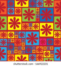 multicolor floral ornament seamless pattern