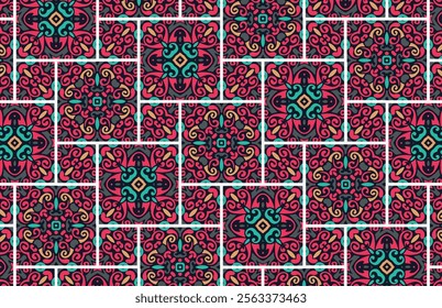 Multicolor floral wall pattern design