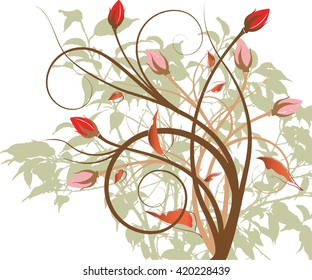 multi-color flower design art work vector